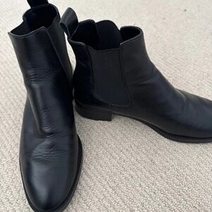Zara Sleek Black Leather Booties
